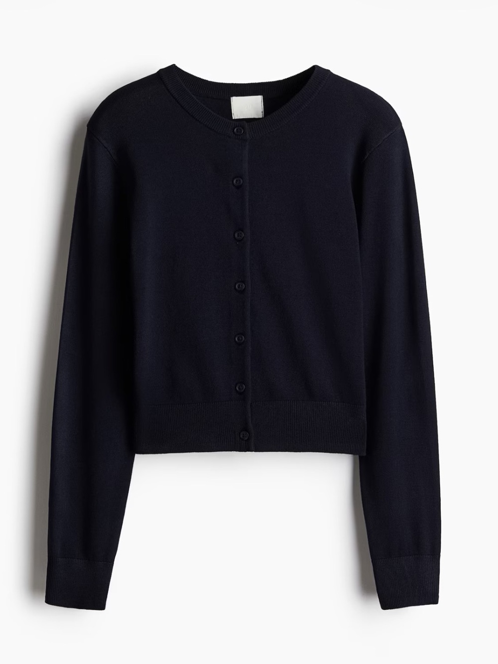 H&M Navy Crewneck Button-Front Cardigan